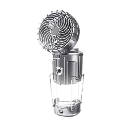 Portable Solar Powered Camping Lantern with Fan for Outdoor
