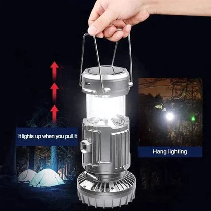 Portable Solar Powered Camping Lantern with Fan for Outdoor