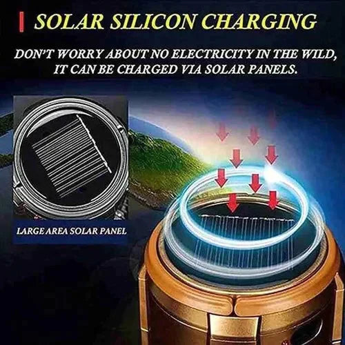 Portable Solar Powered Camping Lantern with Fan for Outdoor