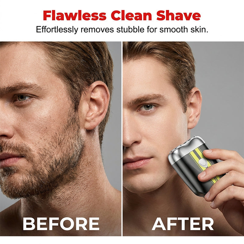 Precision Dual-Blade Portable Shaver – Ultra-Sleek Alloy Body, Fully Washable & USB Rechargeable for Effortless, Skin-Friendly Grooming On the Go