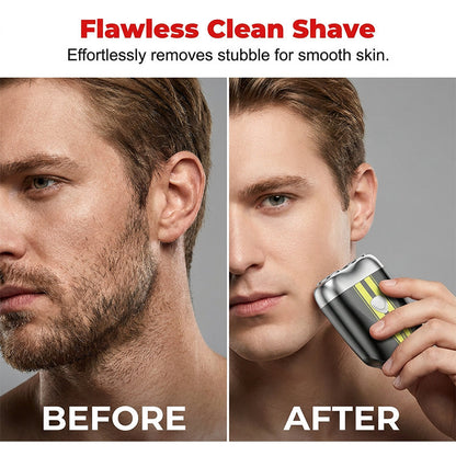 Precision Dual-Blade Portable Shaver – Ultra-Sleek Alloy Body, Fully Washable & USB Rechargeable for Effortless, Skin-Friendly Grooming On the Go