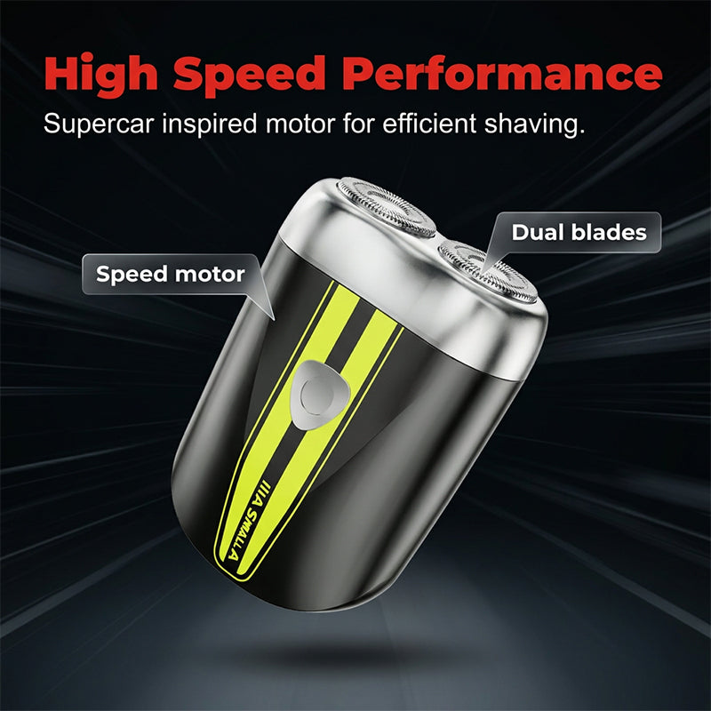 Precision Dual-Blade Portable Shaver – Ultra-Sleek Alloy Body, Fully Washable & USB Rechargeable for Effortless, Skin-Friendly Grooming On the Go