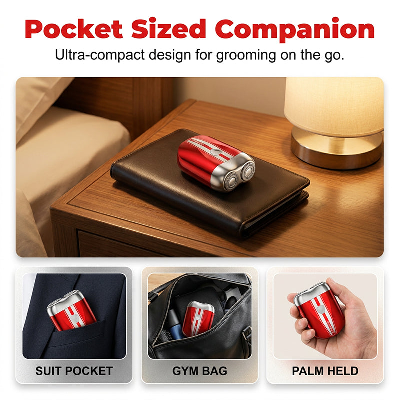 Precision Dual-Blade Portable Shaver – Ultra-Sleek Alloy Body, Fully Washable & USB Rechargeable for Effortless, Skin-Friendly Grooming On the Go
